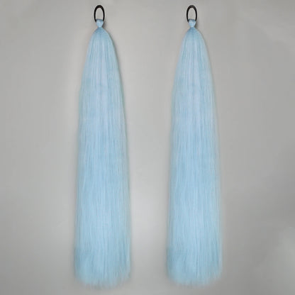 Synthetic Ponytail Extension – Long Straight Wrap-Around Hairpiece (2 Pcs)