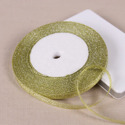 Glitter Satin Ribbon 6mm x 25 Yards – Wedding, Party & Gift Wrapping