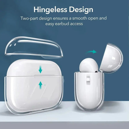 Clear TPU AirPods Case with Ring Clip – Shockproof Transparent Cover