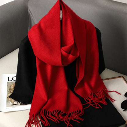 Cashmere-Feel Winter Scarf – Women's Long Warm Pashmina Shawl & Wrap