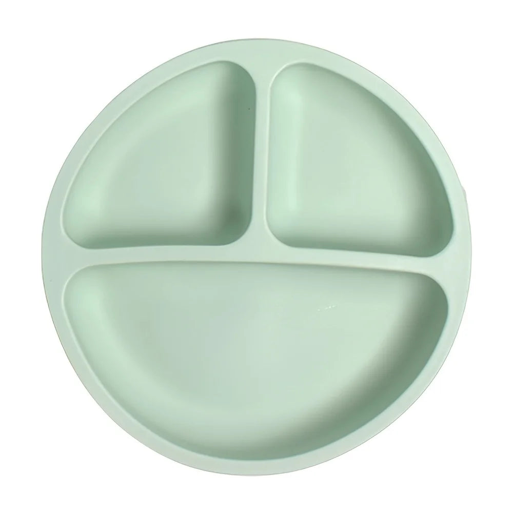 Silicone Baby Suction Plate – Divided Sections with Lid