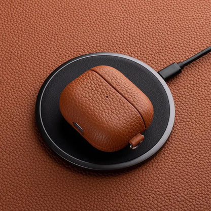 Genuine Leather AirPods Case – Litchi Texture, Italian Style
