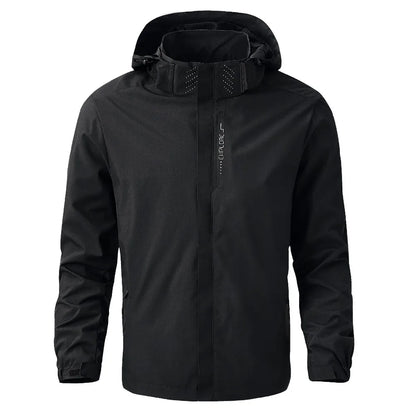 Men's Waterproof Hooded Rain Jacket – Lightweight Outdoor Windproof Raincoat