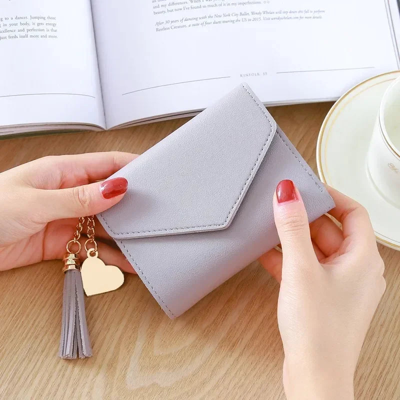 Women's Tassel Wallet Small PU Leather Coin Purse