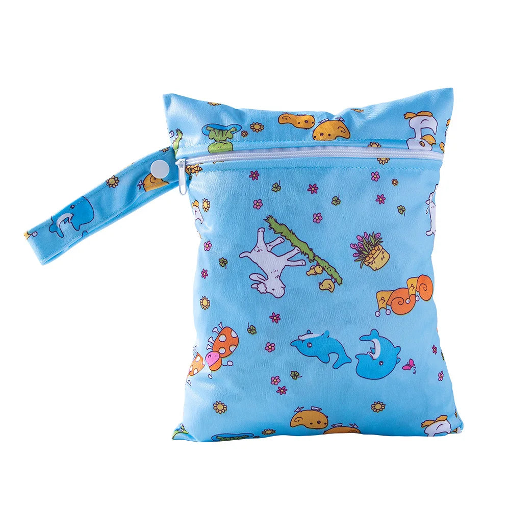 Waterproof Wet Dry Diaper Bag 20x25cm PUL Zipper Pouch