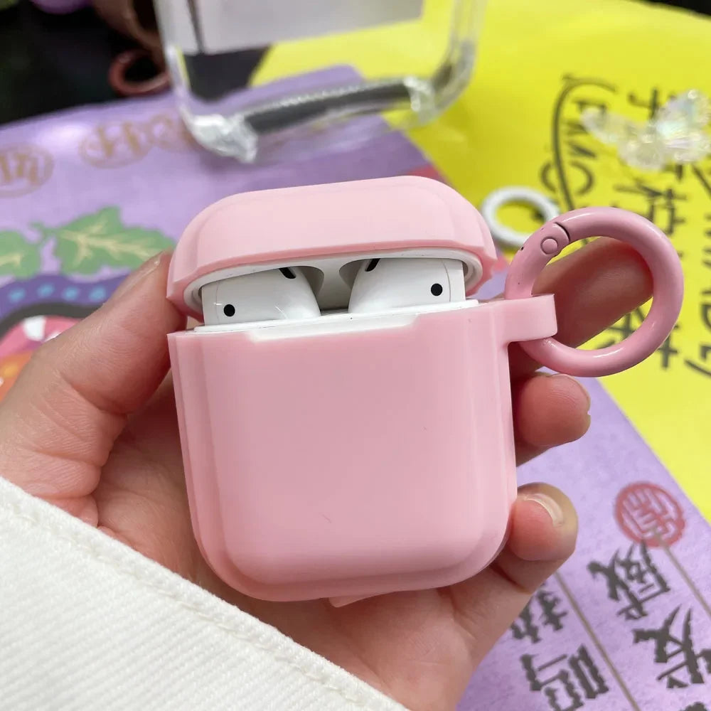 Liquid Silicone AirPods Case with Carabiner Ring – Fits AirPods 1/2/3/Pro/Pro 2/Pro 3/4
