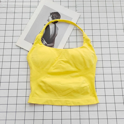 Women's Padded Halter Neck Backless Sports Top