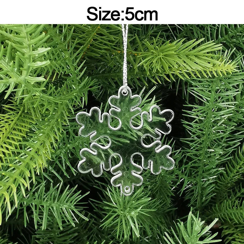 Crystal Acrylic Christmas Tree Hanging Ornaments – 5-Pack