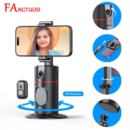 360° Gimbal Stabilizer Selfie Stick – Auto Face Tracking, Desktop Monopod for TikTok