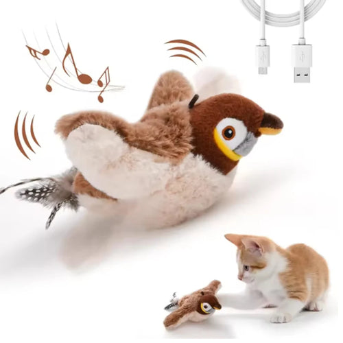 Interactive Bird Cat Toy – Chirping, Flapping & USB Rechargeable