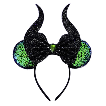 Mouse Ears Headband with Sequins & Bow – Kids & Adults