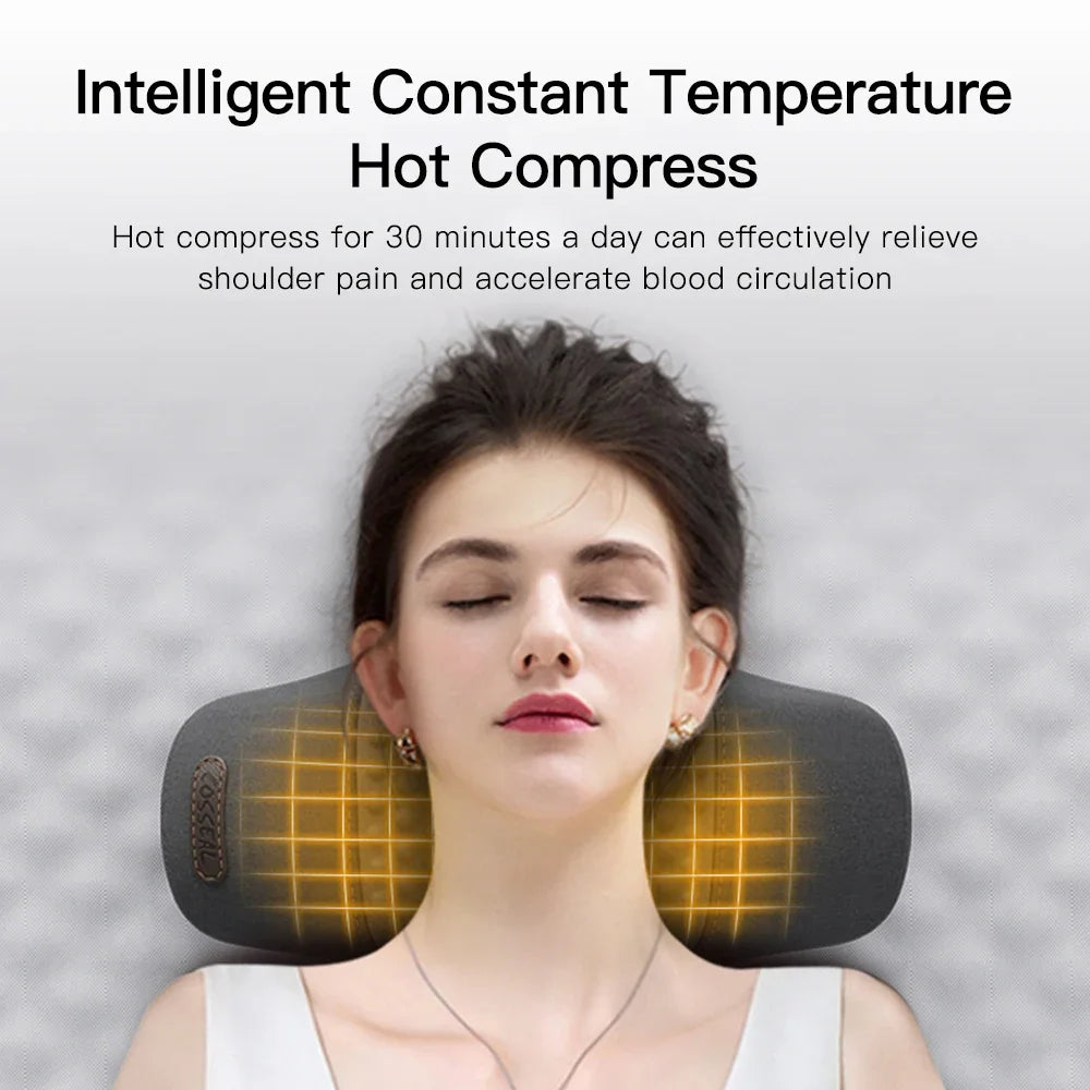 Electric Neck Massager Pillow – Cervical Traction with Heat & Vibration