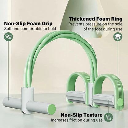 Pedal Resistance Band with Handles – 6-Tube Natural Rubber Yoga Puller