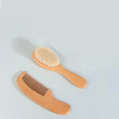Baby Hair Brush & Comb Set – Natural Beechwood 2-Piece