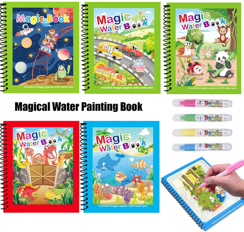 Magic Water Drawing Book for Kids with Water Pen