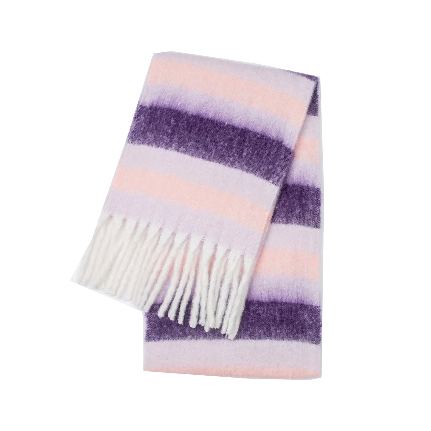 Women's Thick Winter Scarf – Colorblock Cashmere Shawl Wrap