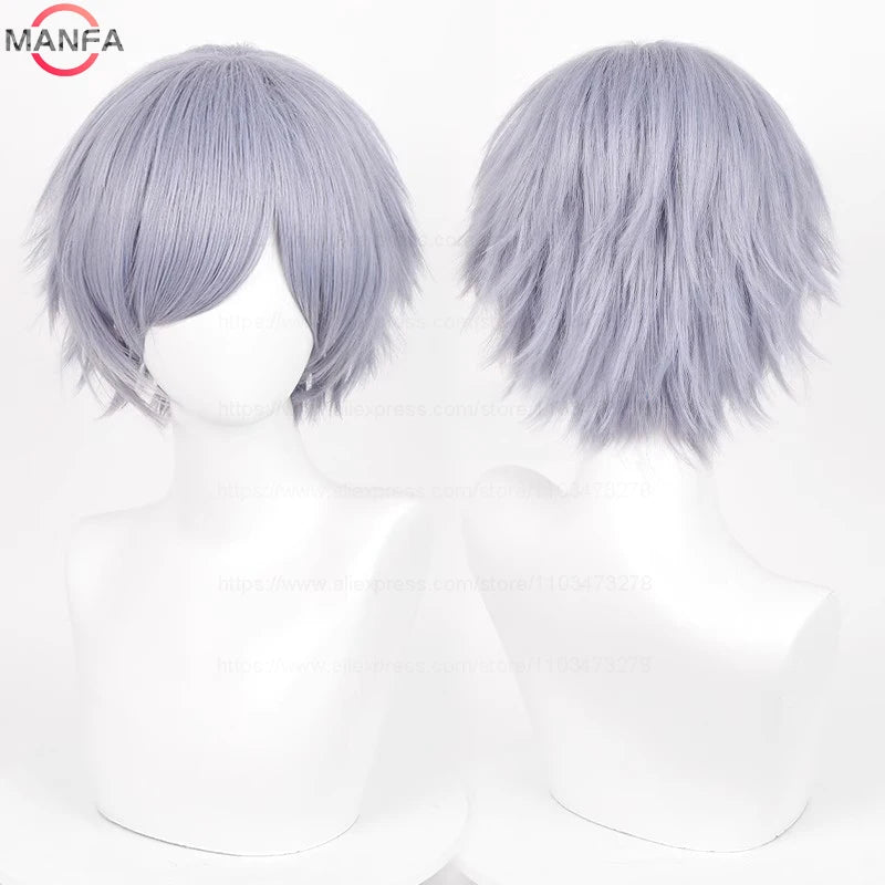 Short Straight Anime Cosplay Wig 30cm Multi-Color Unisex