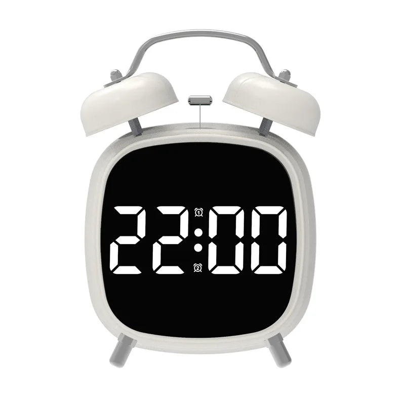 Voice Control Digital Alarm Clock – Double Bell, Super Loud, Night Mode