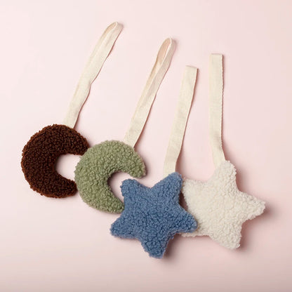 Sherpa Pacifier Clip Star Moon Baby Dummy Holder