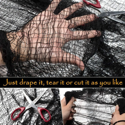 Halloween Creepy Gauze Cloth Door Curtain Decoration 72x30in