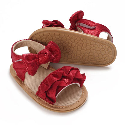 Baby Girl Sandals – Princess Ruffle Flat Shoes with Anti-Slip Rubber Sole