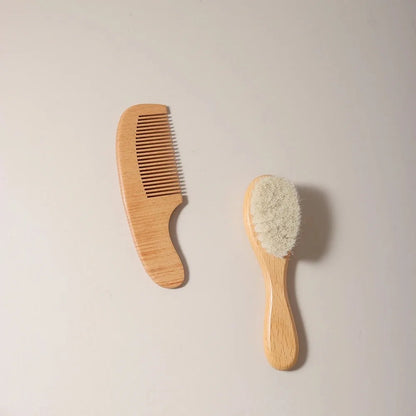 Baby Hair Brush & Comb Set – Natural Beechwood 2-Piece