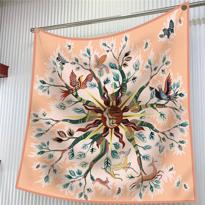 Luxury Silk Square Scarf Women Floral Paisley Print 90cm