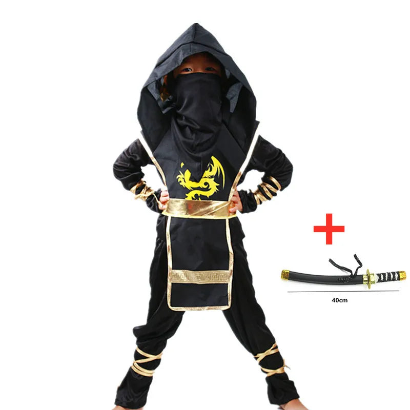 Kids Ninja Halloween Costume Set with Weapon Accessories