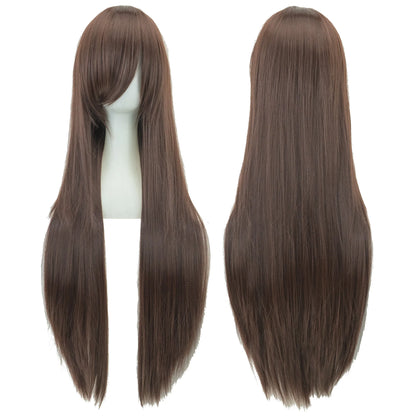 80cm Long Synthetic Cosplay Wig – Straight Hair, 36 Colors