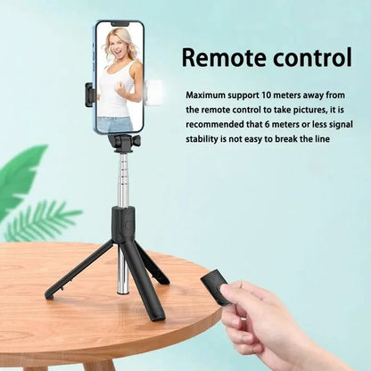 Mini Selfie Stick Tripod with LED Fill Light & Bluetooth Remote