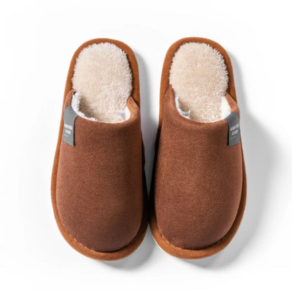 Men's Warm Plush Indoor Slippers – Non-Slip House Shoes