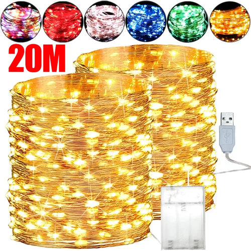 LED Fairy String Lights – Waterproof Copper Wire for Christmas, Wedding & Party