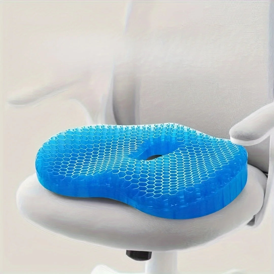 Gel Honeycomb Seat Cushion with Cover – U-Shaped Tailbone Relief