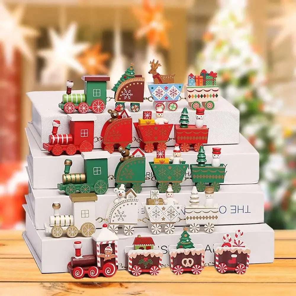 Christmas Wooden Train Decoration – Festive Holiday Ornament