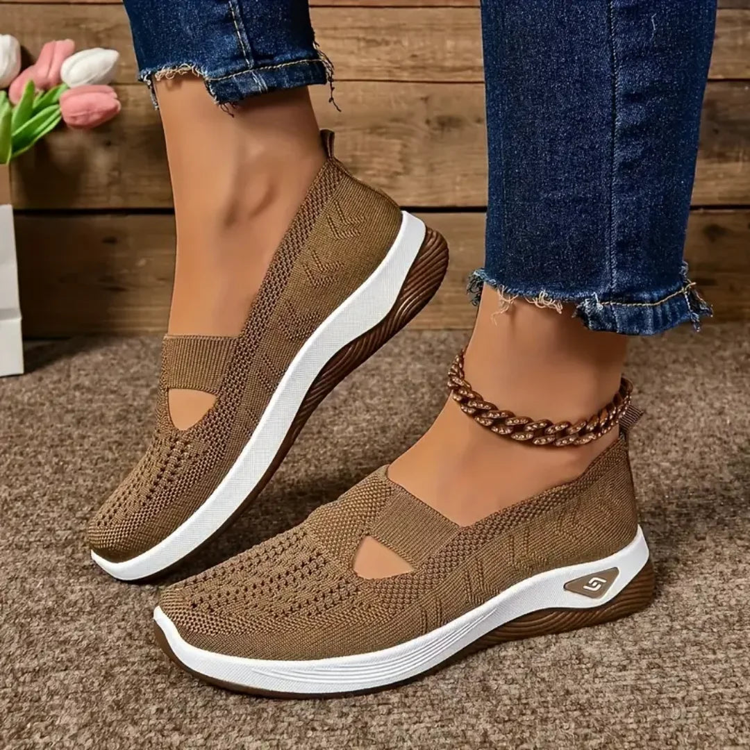 Women's Breathable Slip-On Sneakers – Lightweight Casual Walking Shoes