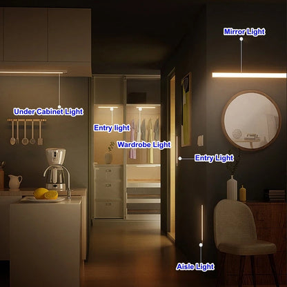 Motion Sensor LED Strip Light – USB Rechargeable Cabinet Bar Lamp