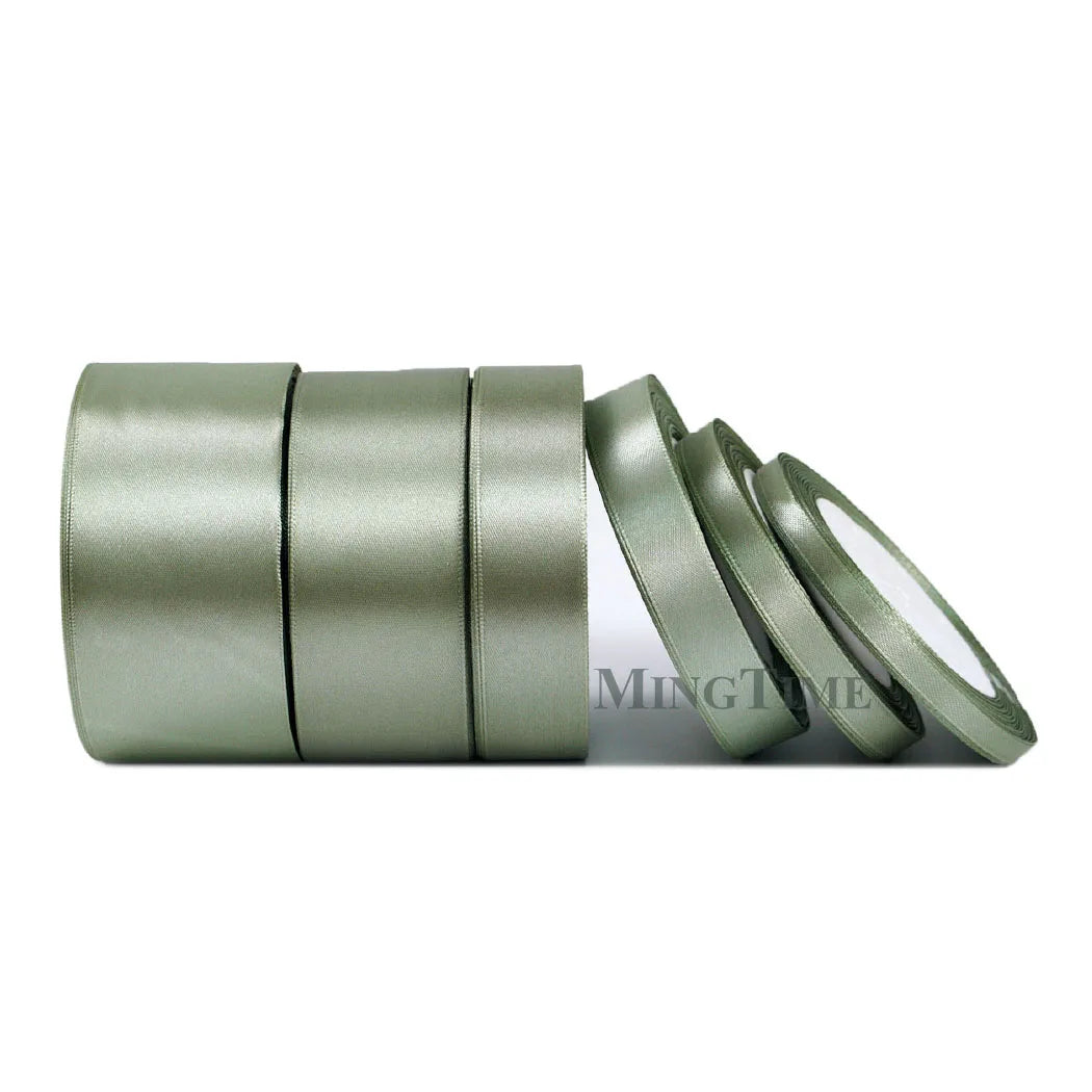Satin Ribbon 25 Yards – 6mm to 50mm Wide, Multiple Colors