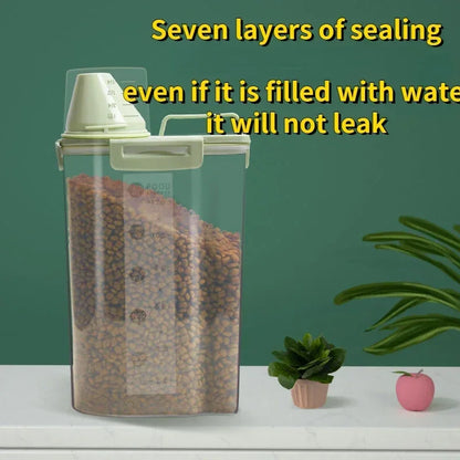 Airtight Pet Food Storage Container with Measuring Cup – 1.5KG & 2KG