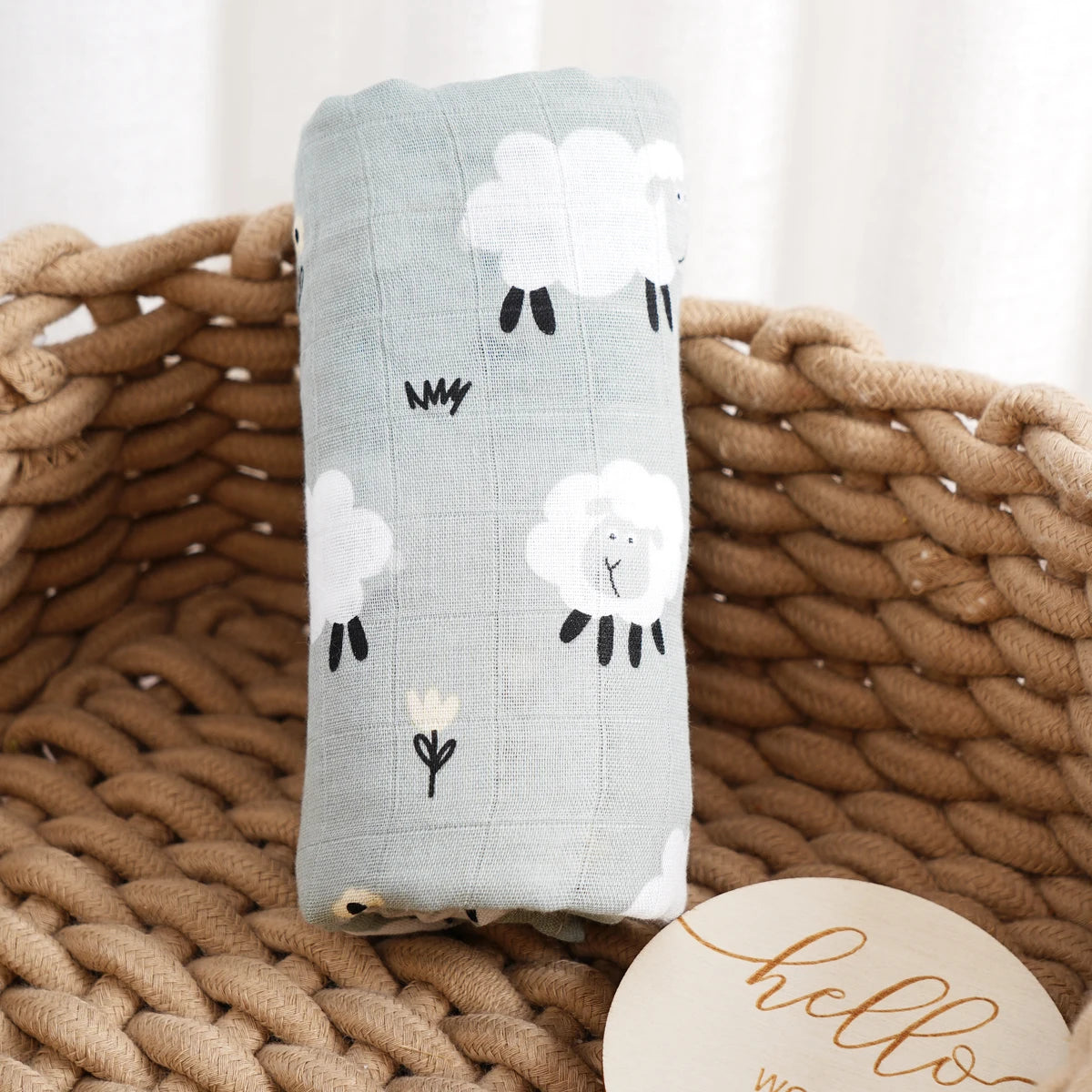 Baby Muslin Swaddle Blanket – Soft Bamboo Cotton, 47x43in, 22 Prints