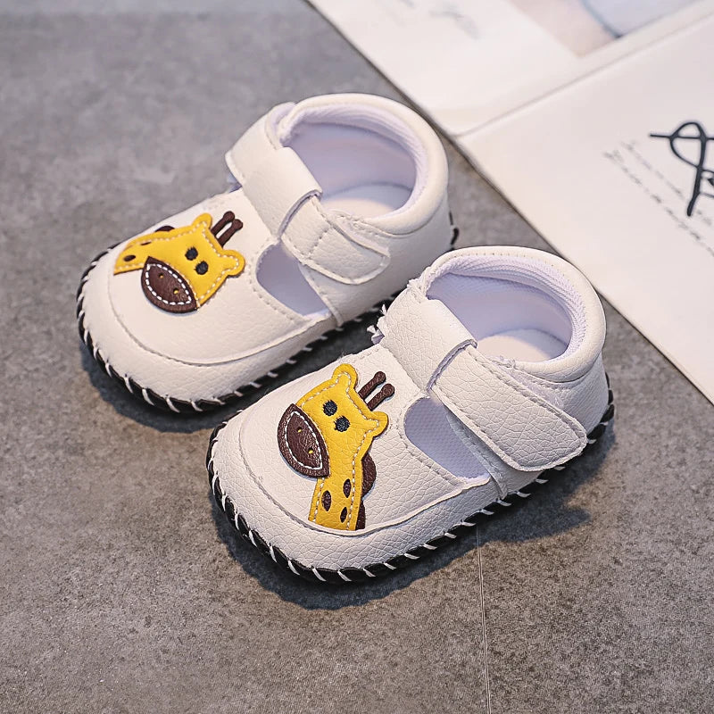 Cartoon Giraffe Baby Walking Shoes – Soft Sole for Boys & Girls