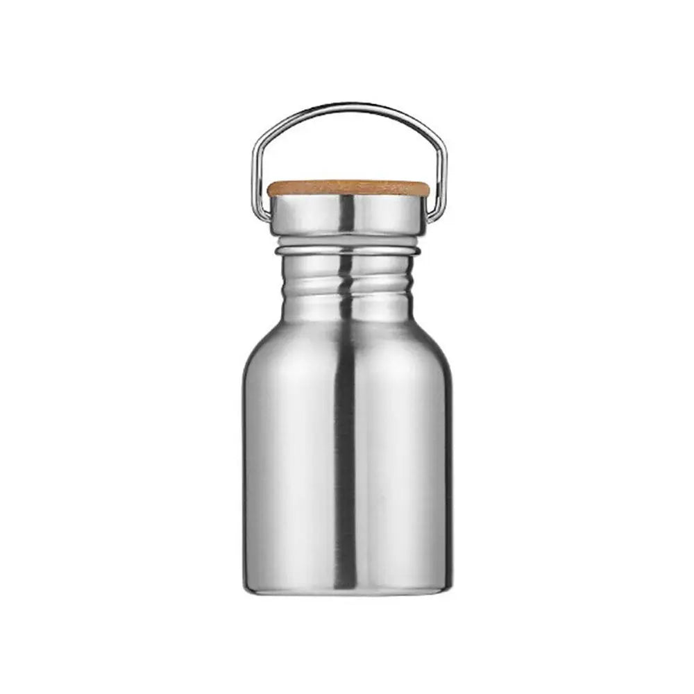 Stainless Steel Sports Water Bottle – Bamboo or Steel Lid