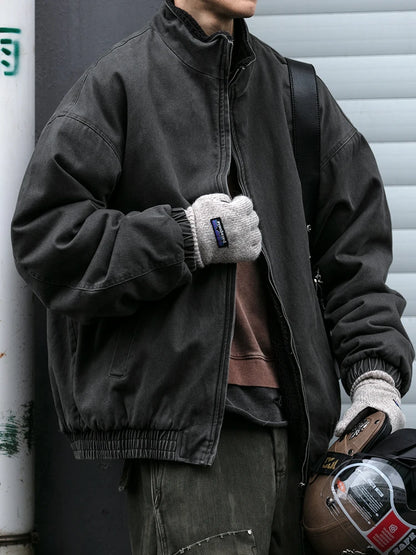 Men's Polar Fleece Jacket – Vintage Loose Streetwear Winter Coat