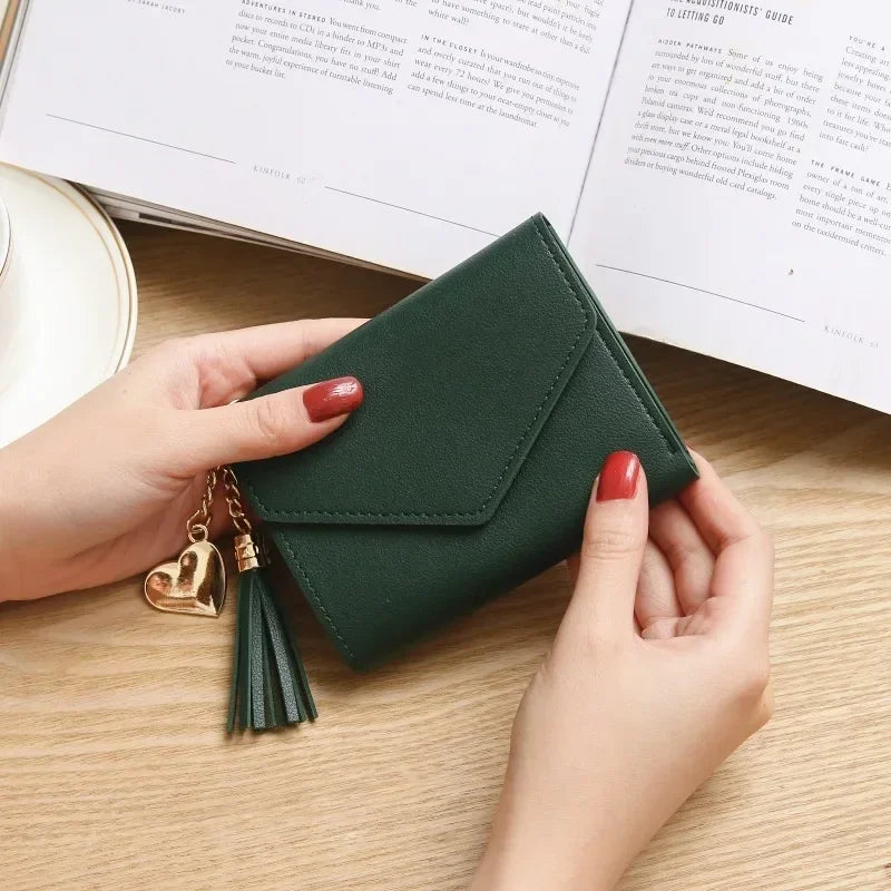 Women's Tassel Wallet Small PU Leather Coin Purse