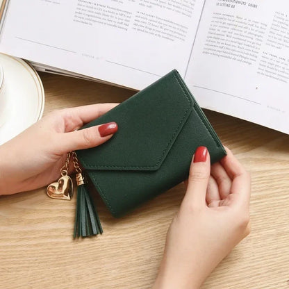 Women's Tassel Wallet Small PU Leather Coin Purse