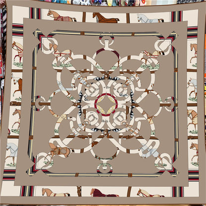 Luxury Silk Cashmere Square Scarf for Women – Designer Pashmina Shawl