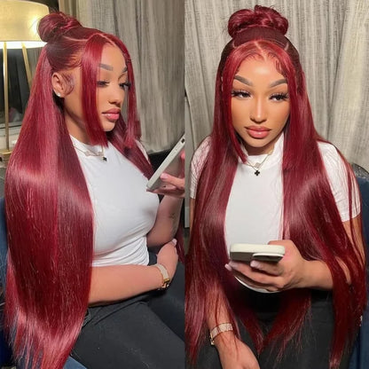 99J Burgundy 13x4 HD Lace Front Human Hair Wig – Straight