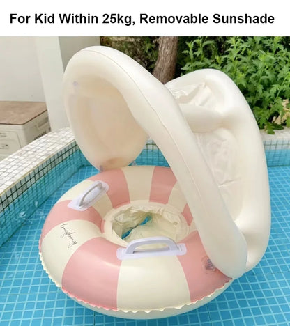 Baby Pool Float Seat Ring with Removable Sunshade