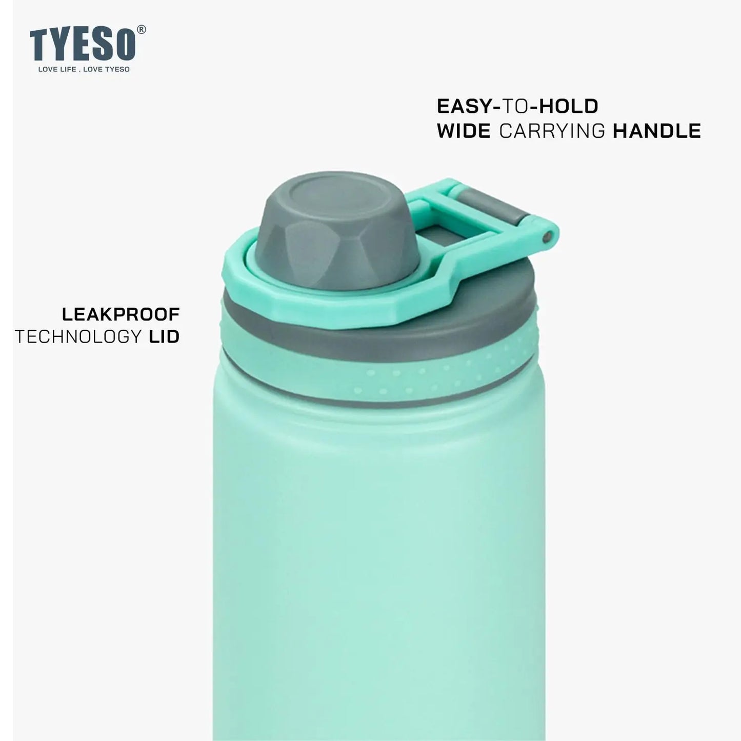 TYESO 25oz Vacuum Insulated Sports Water Bottle 750ml Stainless Steel