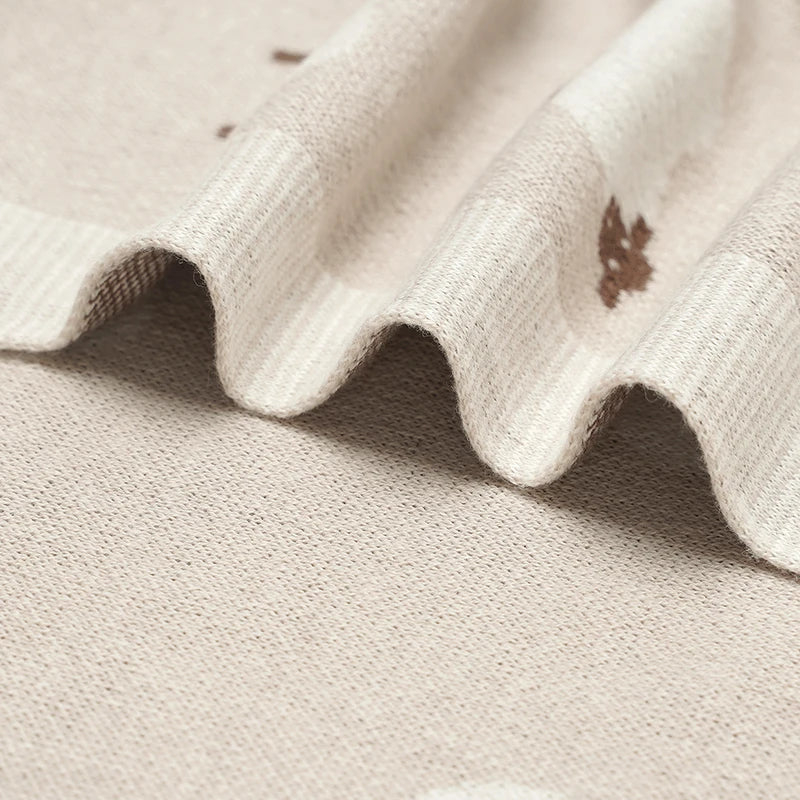 Baby Cotton Knitted Blanket 90x70CM Newborn Swaddle Wrap