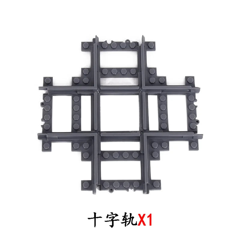 City Train Track Building Block Parts – Straight, Curved & Switch Rails